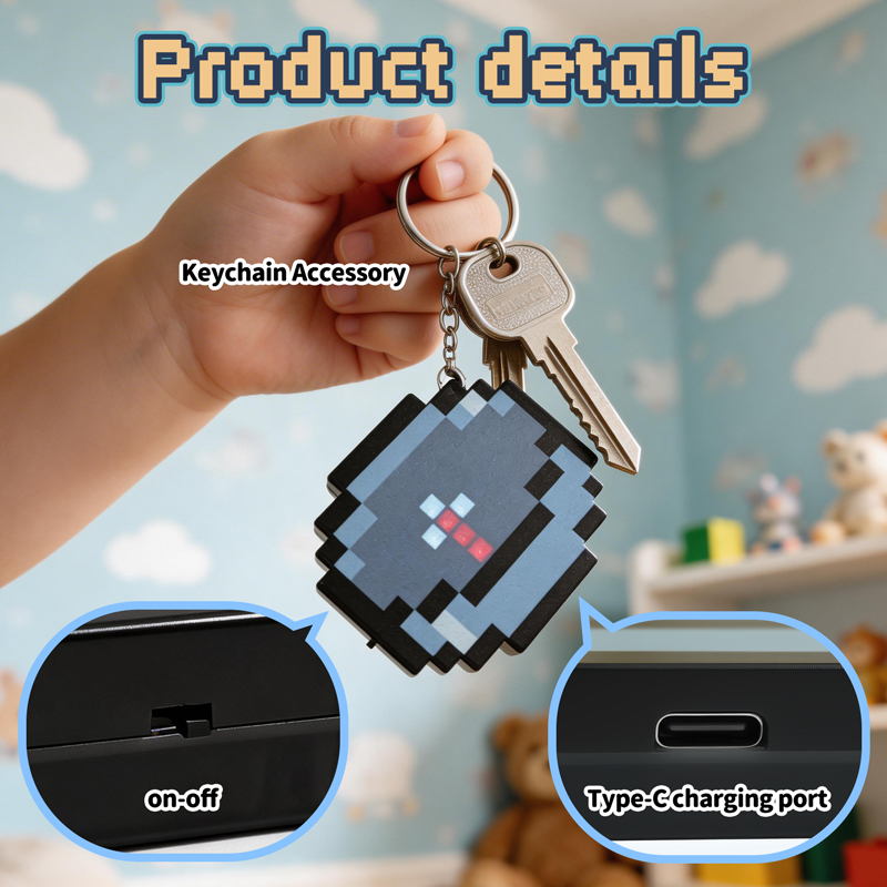 Gaming Accessories Kids - Nouveau 2026 – Porte-clés Boussole Pixel